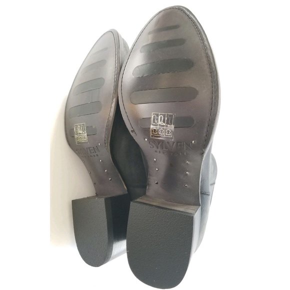 Sylven New York Anne Charcoal Black Leather Zip Boots Womens Size 8.5 - Picture 5 of 7